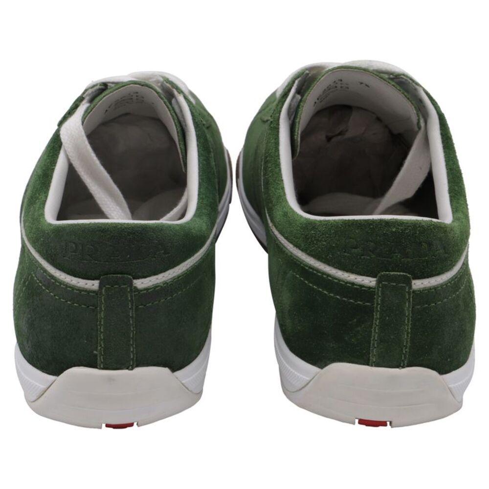 Prada Sport Cap-Toe Sneakers in Olive Suede - Picture 5 of 12
